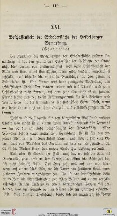 XXI. Beschaffenheit der Erdoberfläche der Heidelberger Gemarkung