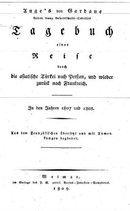 Neueste Beitraege zur Kunde der asiatischen Tuerkei