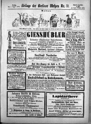 Beilage der Berliner Wespen Nr. 31