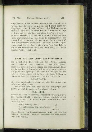 Ueber eine neue Classe von Entwicklern
