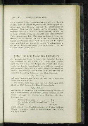 Ueber eine neue Classe von Entwicklern