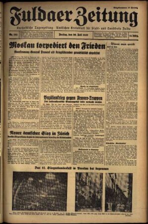Ausgabe vom Freitag, den 30. Juli 1937.