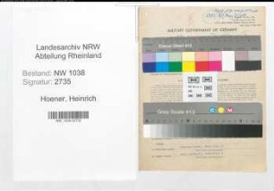 Entnazifizierung Heinrich Hoener , geb. 08.01.1900 (Bankkassierer)