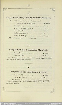 78. Composition der künstlichen Granate