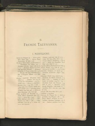 II. Fremde Taufnamen.