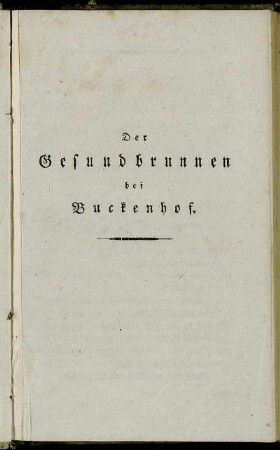 Der Gesundbrunnen dei Buckenhof.