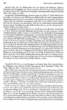 Festschrift Alf Schreyer mit Beiträgen von Günther Bock, Karl Ludwig Kohlwage, Wolfgang Lange,..., (Stormarner Hefte, 15) : Neumünster, Wachholtz, 1990