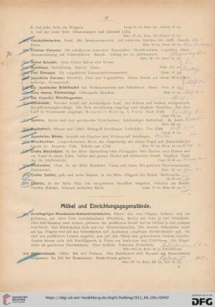Möbel und Einrichtungsgegenstände (Nr. 381-451)