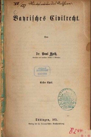 Bayrisches Civilrecht, 1