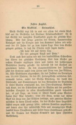 Achtes Kapitel. Ein Rückblick ...