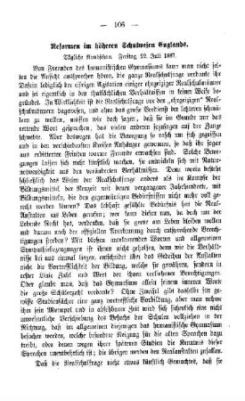 Reformen im höheren Schulwesen Englands