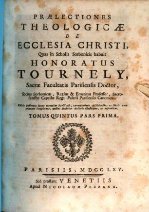 Praelectiones Theologicae De Ecclesia Christi