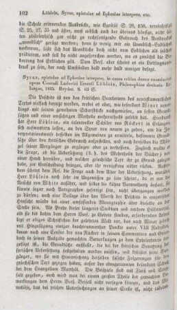 102-103 "Syrus, epistolae ad Ephesios interpres" von Löhlein