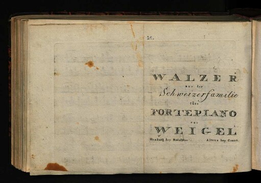 Walzer aus der Schweizer Familie fürs Fortepiano