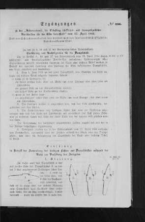 Ergänzunen zu der "Uebereinkunft, die Erlassung Schiffahrt- und Strompolizeilicher Vorschriften für die Elbe betreffend" vom 13. April 1844.