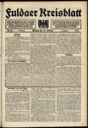 Ausgabe vom Montag, den 27. Februar 1911.