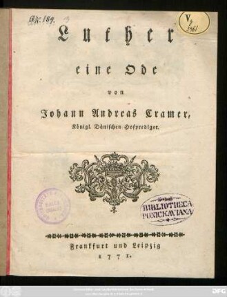Luther : eine Ode