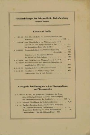 Mitteilungen der Reichsstelle für Bodenforschung Zweigstelle Stuttgart