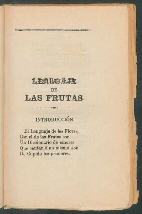 Lenguaje de las frutas : Introducción
