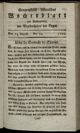 No. 34. Den 24. August. 1799.