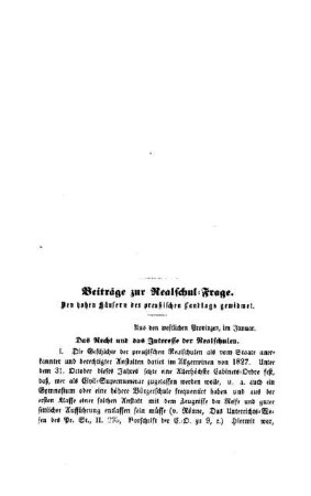 Beiträge zur Realschul-Frage