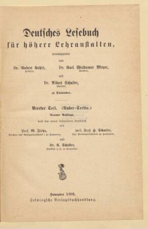Teil 4 = (Unter-Tertia), [Schülerband]: [Teil 4 = (Unter-Tertia), [Schülerband]]