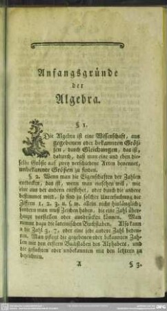 [Die vier Rechnungsarten mit Buchstaben]