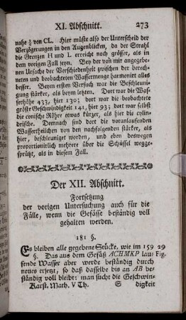 Der XII. Abschnitt.