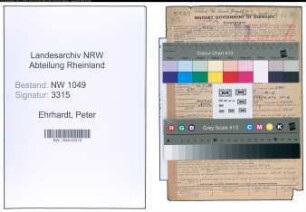 Entnazifizierung Peter Ehrhardt , geb. 11.08.1898 (Kaufmann)