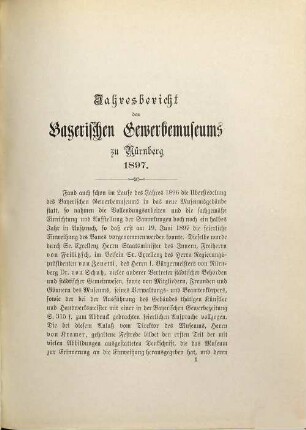 Jahresbericht des Bayerischen Gewerbemuseums zu Nürnberg. 1897