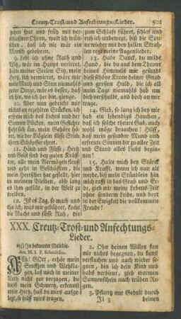 XXX. Creutz- Trost- und Anfechtungs-Lieder