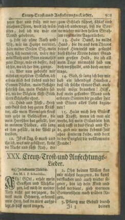 XXX. Creutz- Trost- und Anfechtungs-Lieder