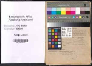 Entnazifizierung Josef Kerp , geb. 03.10.1912 (Kaufmann)