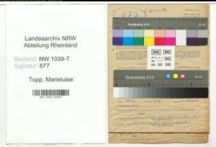Entnazifizierung Marieluise Topp , geb. 22.12.1906 (Lehrerin)