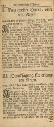 III. Dancksagung für erlangten Regen