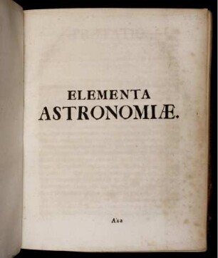 Elementa Astronomiae.