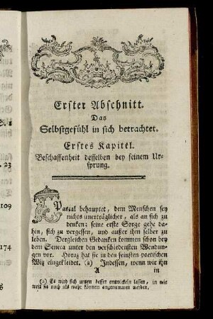 Erstes Kapitel. Beschaffenheit desselben bey seinem Ursprung.