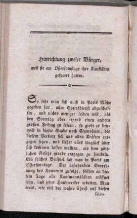 Hinrichtung zweier Bürger, weil sie am Ostersamstage ihre Kaufläden gesperrt hatten