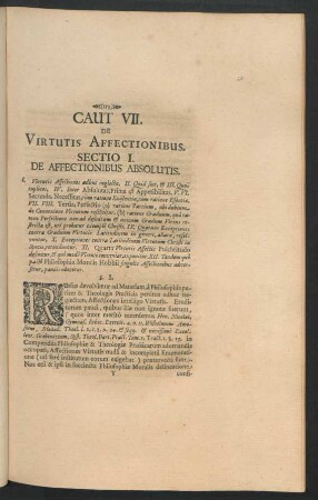 Sectio I. De Affectionibus Absolutis.