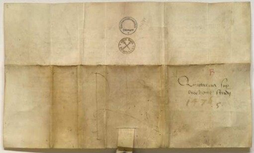 Urkunde (Rückseite mit Stempel)