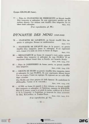 Dynastie des Ming (1369-1644) (Nr. 78-87)