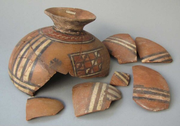 Fragments of a clay vessel