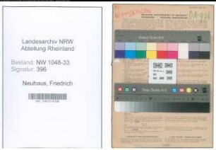 Entnazifizierung Friedrich Neuhaus , geb. 28.10.1899 (Lehrer)