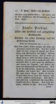 Fünfte Predigt.