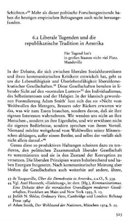 6.2 Liberale Tugenden und die republikanische Tradition in Amerika