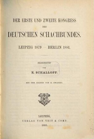 Der ... Kongress des Deutschen Schachbundes. 1/2. 1879/81 (1883)