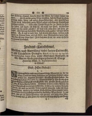 VIII. Friedens-Catechismus.
