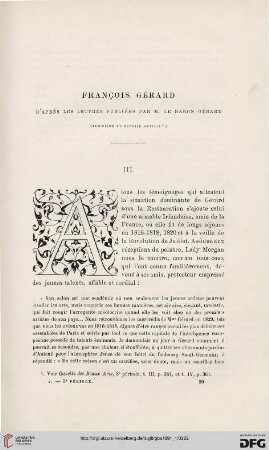 3. Pér. 5.1891: François Gérard, 3 : d'après les lettres publiées par M. le Baron Gérard