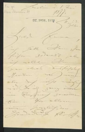 Brief an Emma Brandes : 01.05.1877