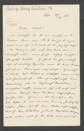 Brief an Johannes Brahms : 15.10.1885